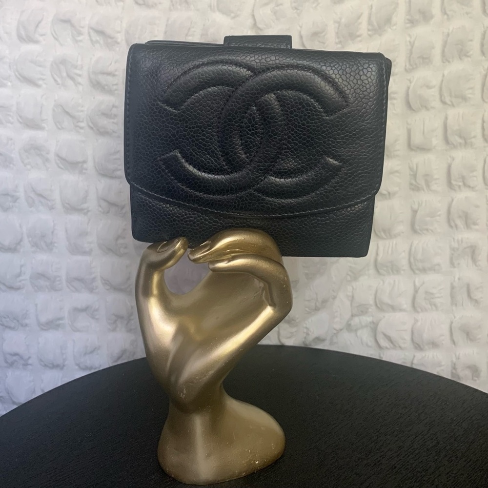 Authentic Chanel Caviar Leather Wallet